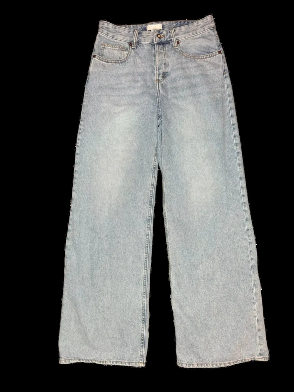 H&M Wide Leg High Waist Jeans Light Blue
